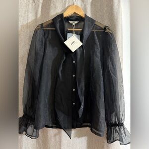 J.ING Black Sheer Blouse